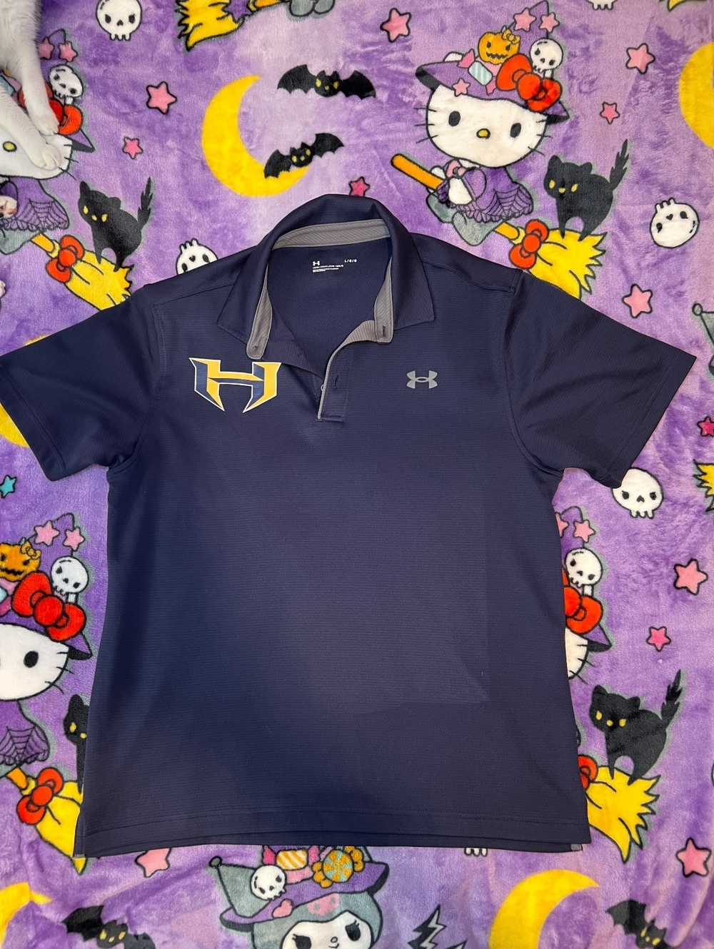 Under Armour UA Tech Polo Navy Size L – Embroidered H Logo